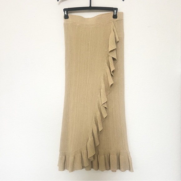 House of Harlow 1960 Tan Ruffle Skirt Set - Picture 2 of 9